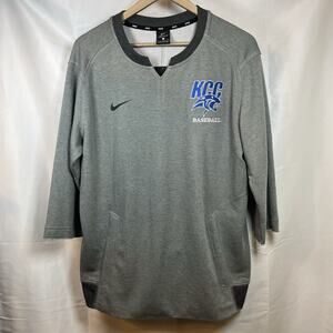 Nike KCC Baseball 3/4 sleeve dri-fit sweater NEW mens small gray college school